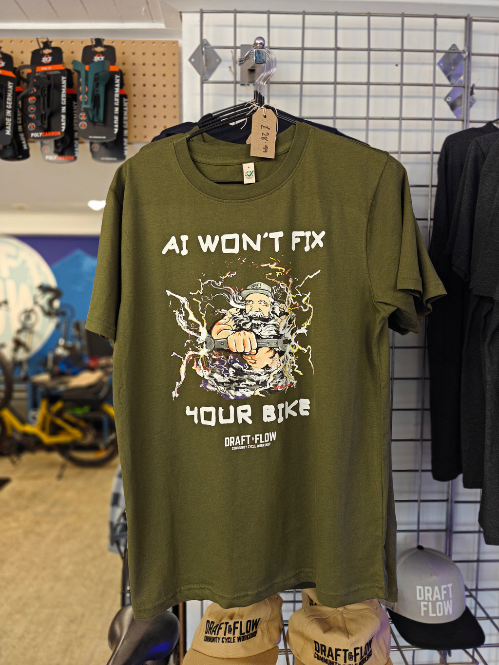 Draft & Flow - AI Won't Fix Your Bike T-shirt